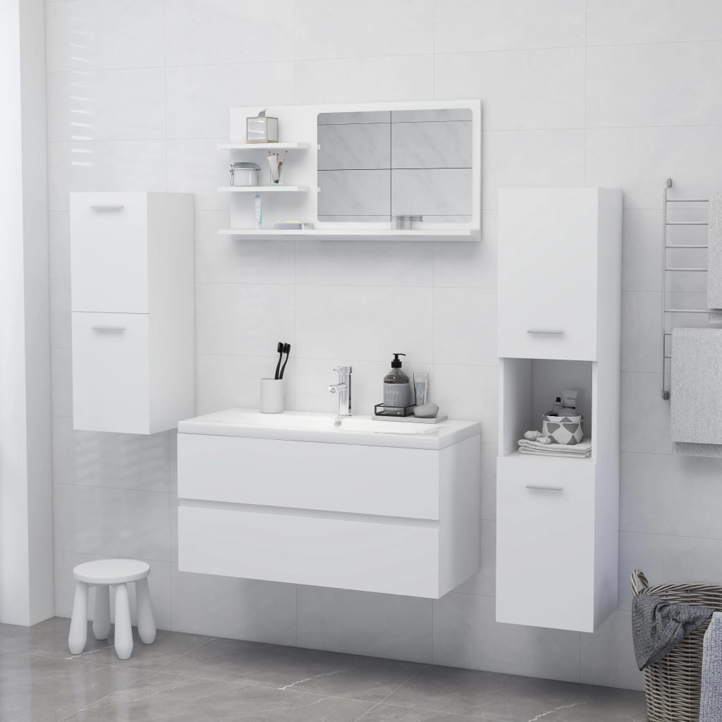 Miroir de salle de bain Blanc 90x10,5x45 cm Aggloméré