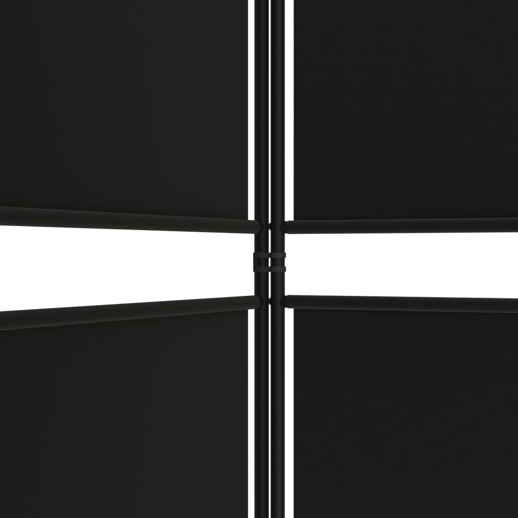 Cloison de séparation 5 panneaux Noir 250x220 cm Tissu